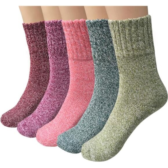 Wool Socks for Women Warm Winter Socks Thick Knit Soft Cabin Cozy Crew - Picture 8 of 14